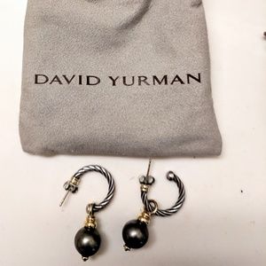David Yurman Tahitian Pearl Hoop Earrings